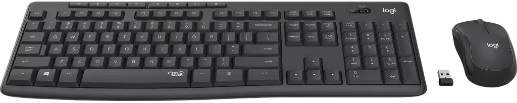 Logitech MK295 Silent Keyboard and mouse set wireless 2.4 GHz AZERTY Dutch graphite