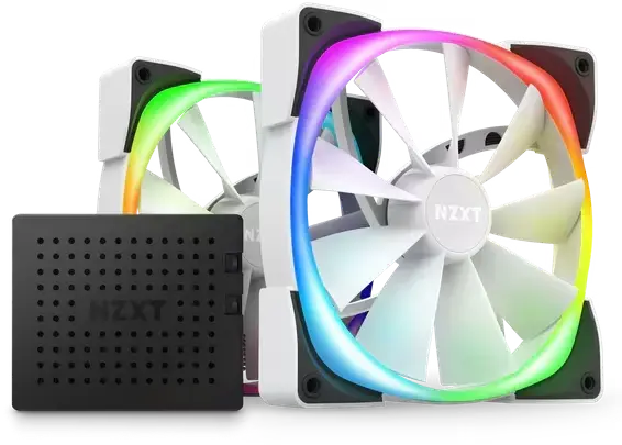 NZXT Aer RGB 2 - 140mm Twin & Controller - White Edition