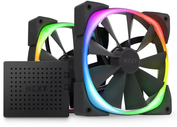NZXT Aer RGB 2 Twin & Controller Zwart, 140mm