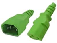 ACT Powercord Green 1.20M C13 - C14 (extension)