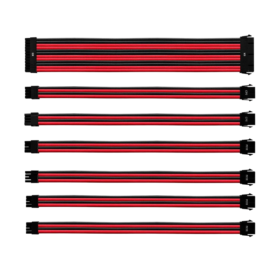 Cooler Master Colored Extension Cable Kit Rood, Zwart