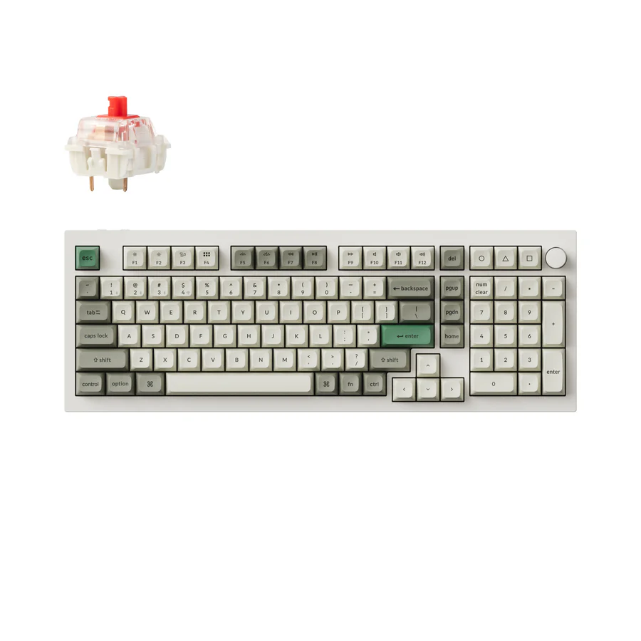 Keychron Q5 Max Swappable RGB Backlight Red Switch Knob Version - White