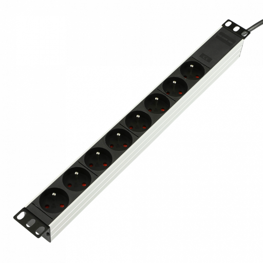 [TUPS032] LOGON POWER STRIP 19" - 8 WAY - FULL ALUMINIUM WITHOUT SWITCH