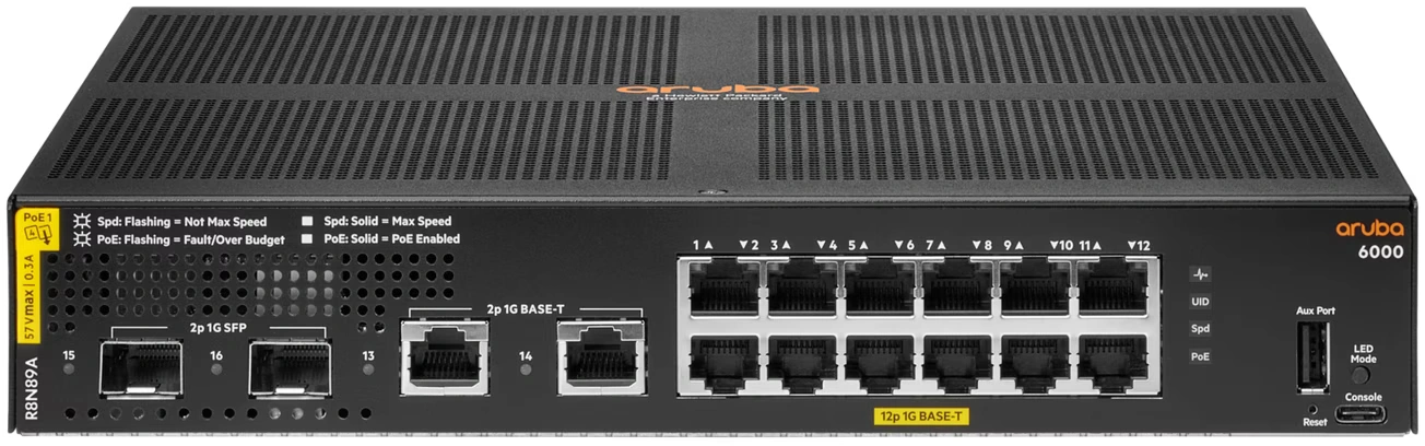 [R8N89A#ABB] HPE Aruba 6000 12-Port PoE+ 139W