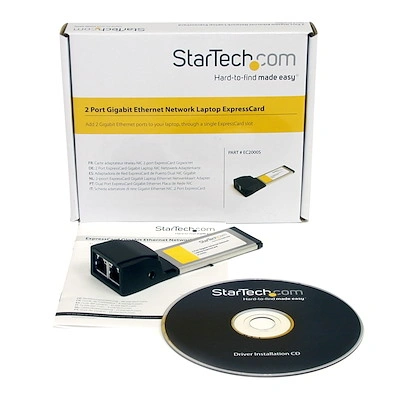 [EC2000S] StarTech 2 Port Gigabit Ethernet Port ExpressCard