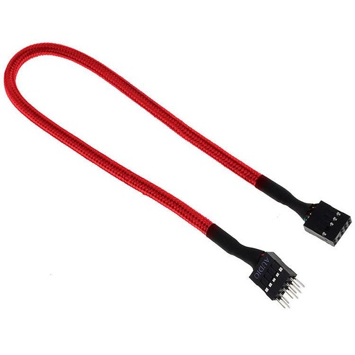 [BFA-MSC-AUD30RK-RP] Intern Bitfenix Intern Audio Extension 30cm Sleeved Red/Blac