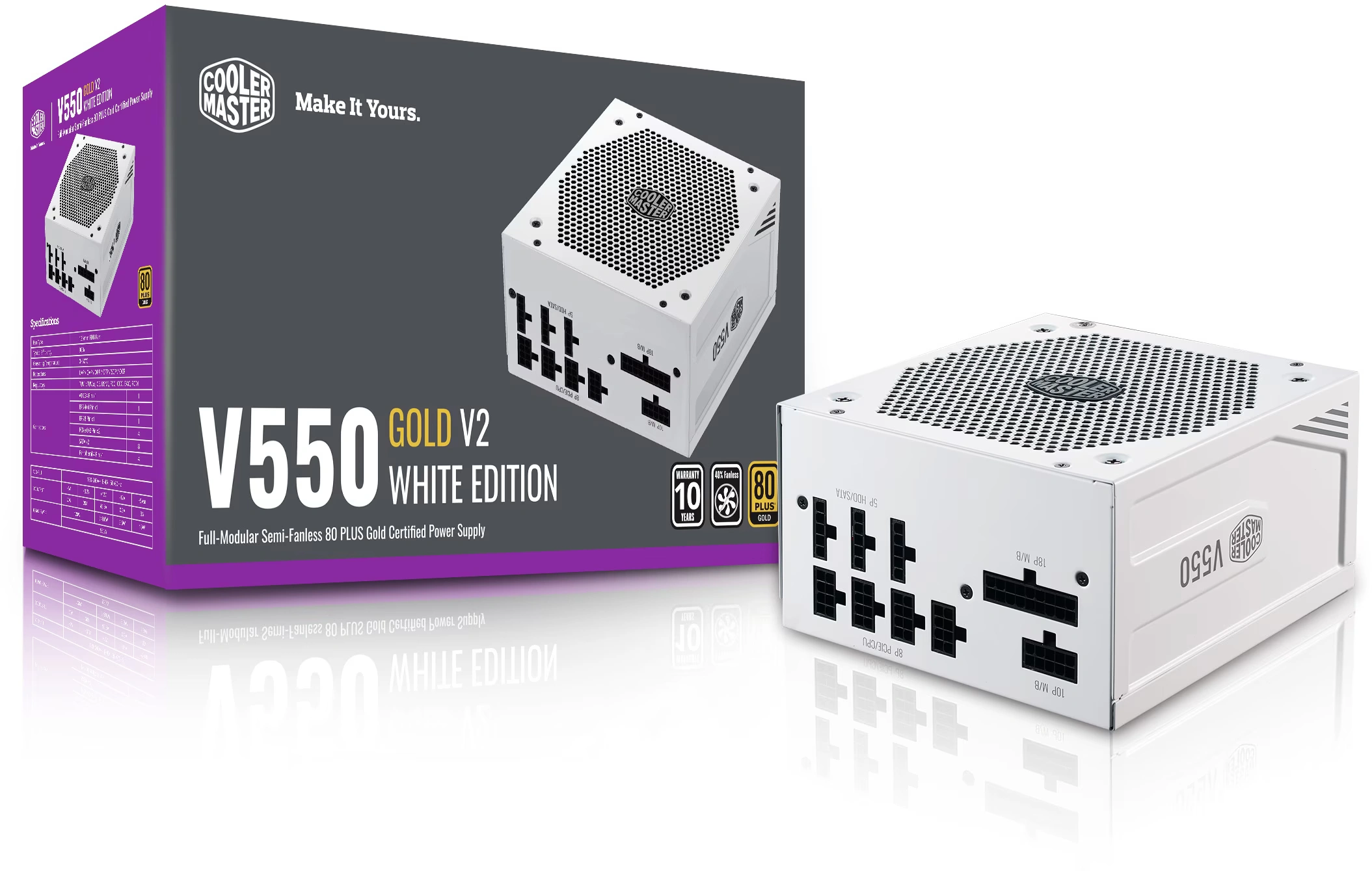 [MPY-550V-AGBAG-EU] Cooler Master V550 Gold V2 White
