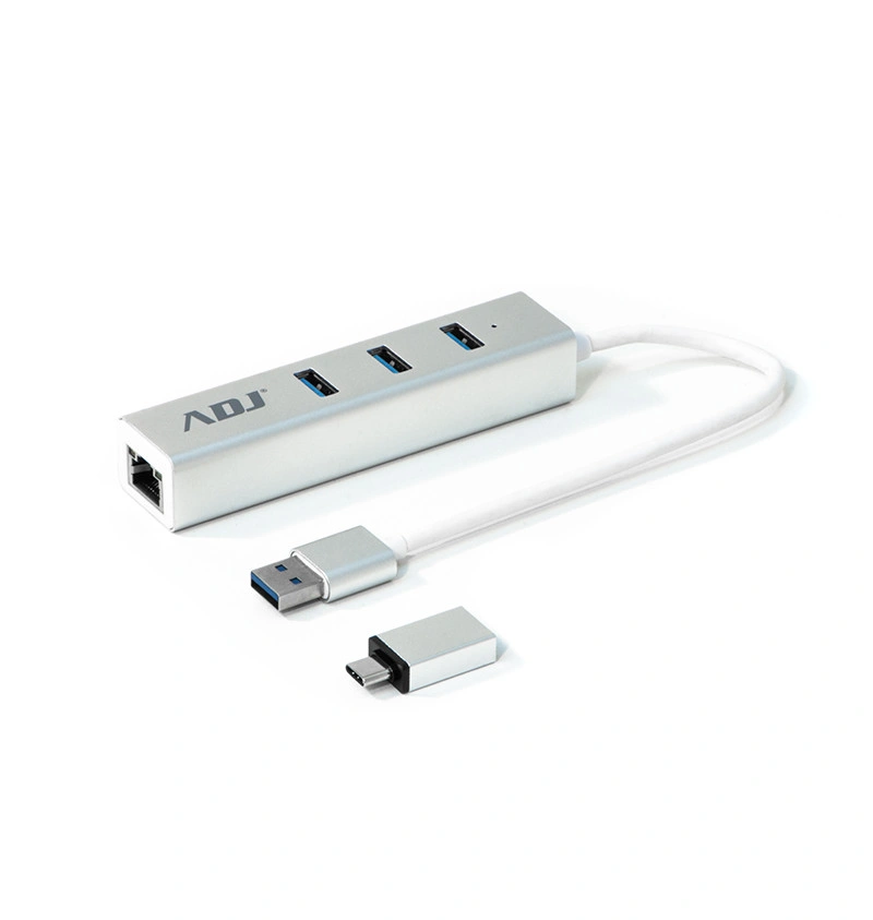 [143-00021] ADJ Hub USB 3/USB C Multiport - 3 x USB 3.1 + RJ45