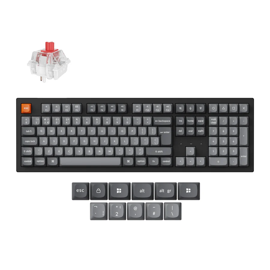 Keychron K10 Max Swappable RGB Backlight Red Switch - Black | www.aios.be